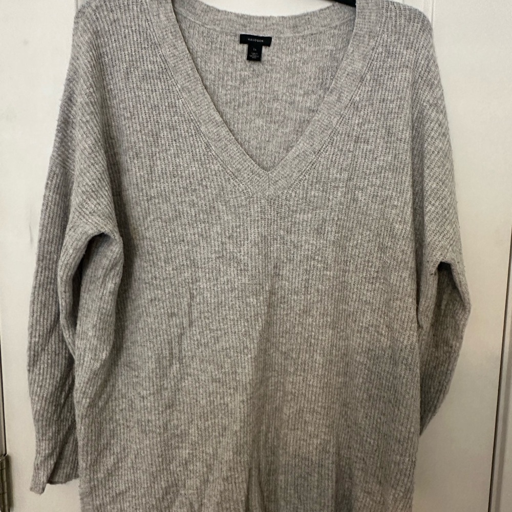 Gray V-Neck Women's Sweater